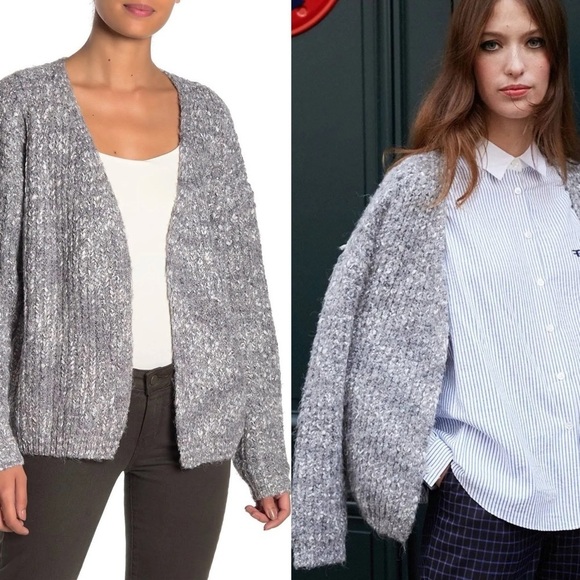 Frnch Sweaters Frnch Marled Open Front Cardigan M L - Picture 1 of 8